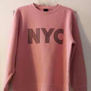 Old Rose Long-sleeved Sweatshirt by H&M NYC Sz L